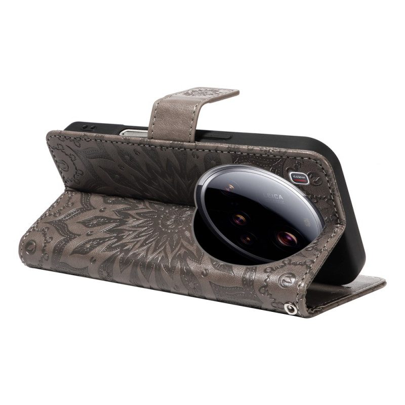 Nahkakotelo Xiaomi 15 Ultra Auringonkukkakuvio