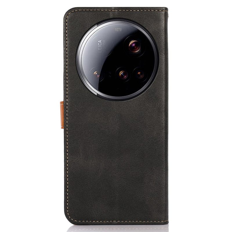 Nahkakotelo Xiaomi 15 Ultra Kultainen Lukko