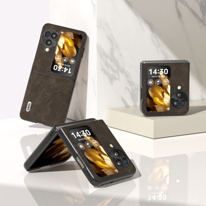 Kuori Oppo Find N3 Flip Nahkaefekti Vintage Abeel