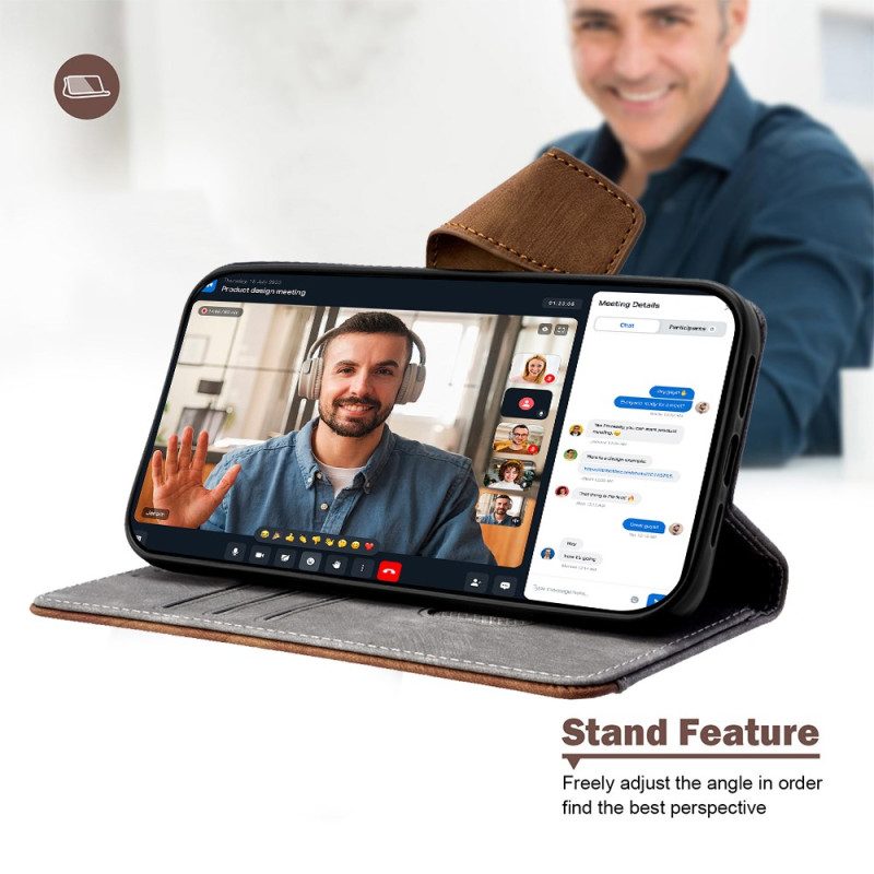 Kotelot Realme 14 Pro Plus 5g Vintage-tyylinen Rfid-suojattu Lompakko Suojakuori