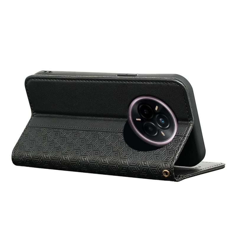 Nahkakotelo Realme 14 Pro Plus 5g Puhelinkuoret Ruutukuvioinen Hihna