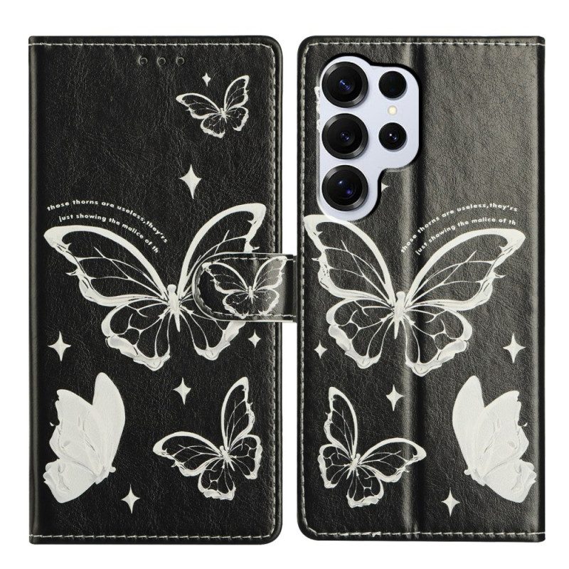 Kotelot Samsung Galaxy S26 Ultra Mustavalkoiset Perhoset