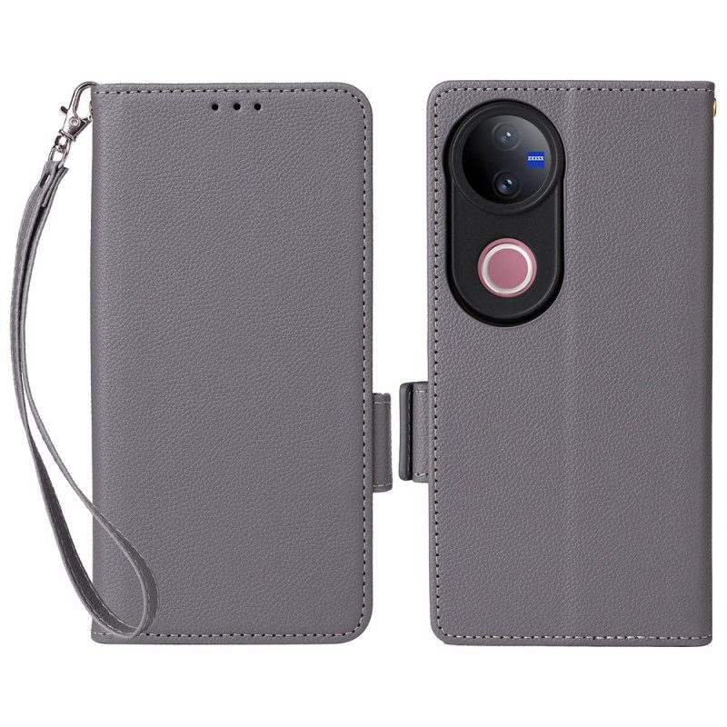 Kotelot Vivo V50 5g Keinonahkaa Hihnalla Suojakuori