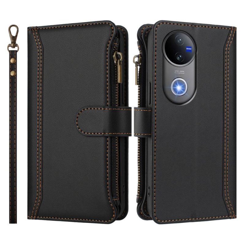 Kotelot Vivo V50 5g Puhelinkuoret 9 Korttipaikkaa Ja Rannehihna