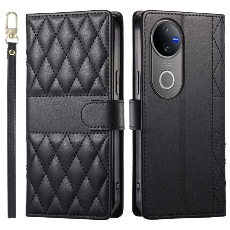 Kotelot Vivo V50 5g Tikattu Hihnalla Ja Olkahihnalla