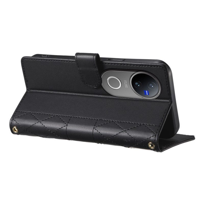 Kotelot Vivo V50 5g Tikattu Hihnalla Ja Olkahihnalla