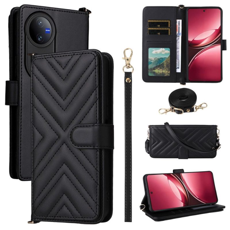 Kotelot Vivo V50 5g Tikattu Hihnoilla Suojakuori