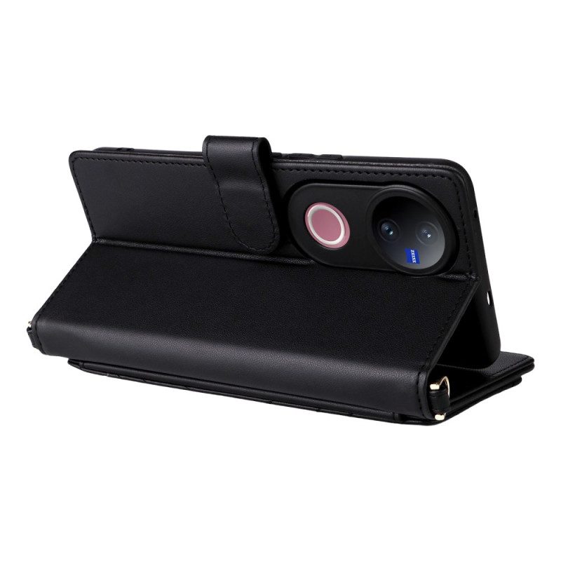 Kotelot Vivo V50 5g Tikattu Hihnoilla Suojakuori