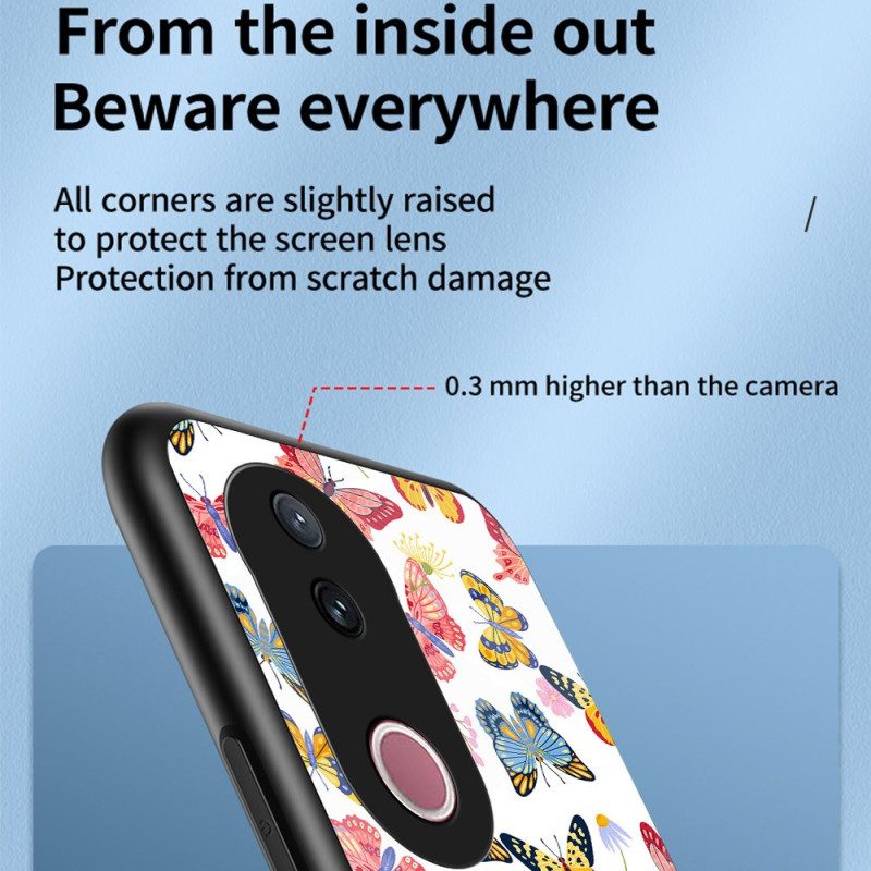 Kuori Vivo V50 5g Karkaistua Lasia Perhoskuvio