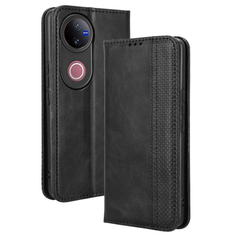 Nahkakotelo Vivo V50 5g Vintage-friisi