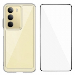 Hülle Realme C75 Handyhülle Transparent Mit Displayschutzfolie Aus Gehärtetem Glas