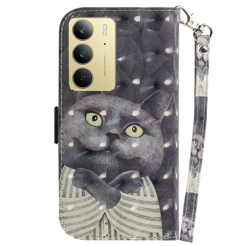 Kotelot Realme C75 Puhelinkuoret Harmaa Kissan Kaulanauha