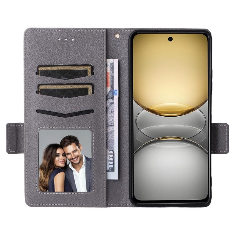 Kotelot Realme C75 Puhelinkuoret Litsikuvioinen Tekonahka Hihnalla