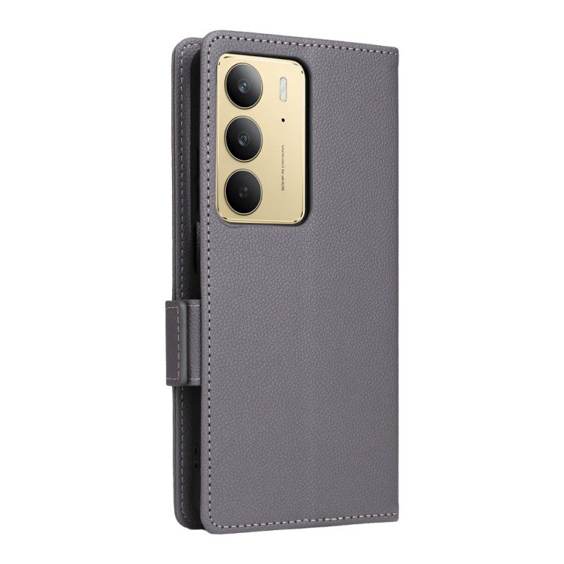 Kotelot Realme C75 Puhelinkuoret Litsikuvioinen Tekonahka Hihnalla