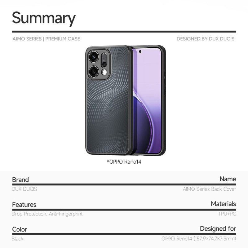 Kuori Oppo Reno 14 5g Aimo-sarjan Dux Ducis