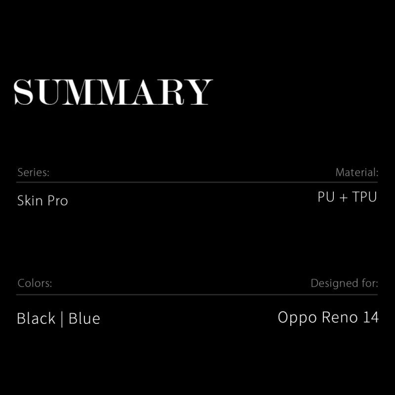 Nahkakotelo Oppo Reno 14 5g Skin Pro Dux Ducis Sarja Suojakuori