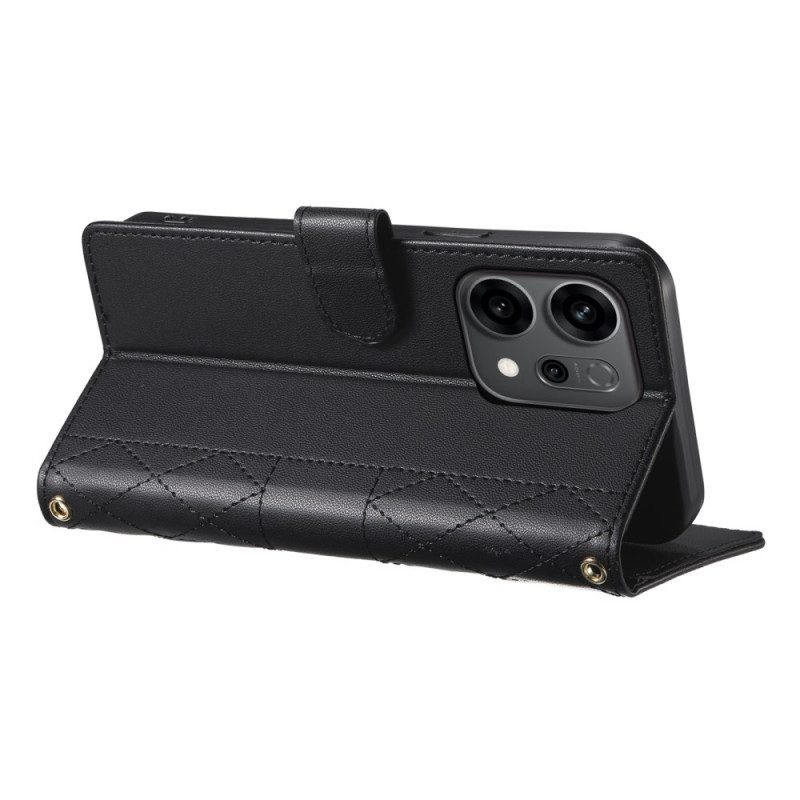 Nahkakotelo Oppo Reno 14 5g Tikattu Malli Jossa Hihna Ja Olkahihna