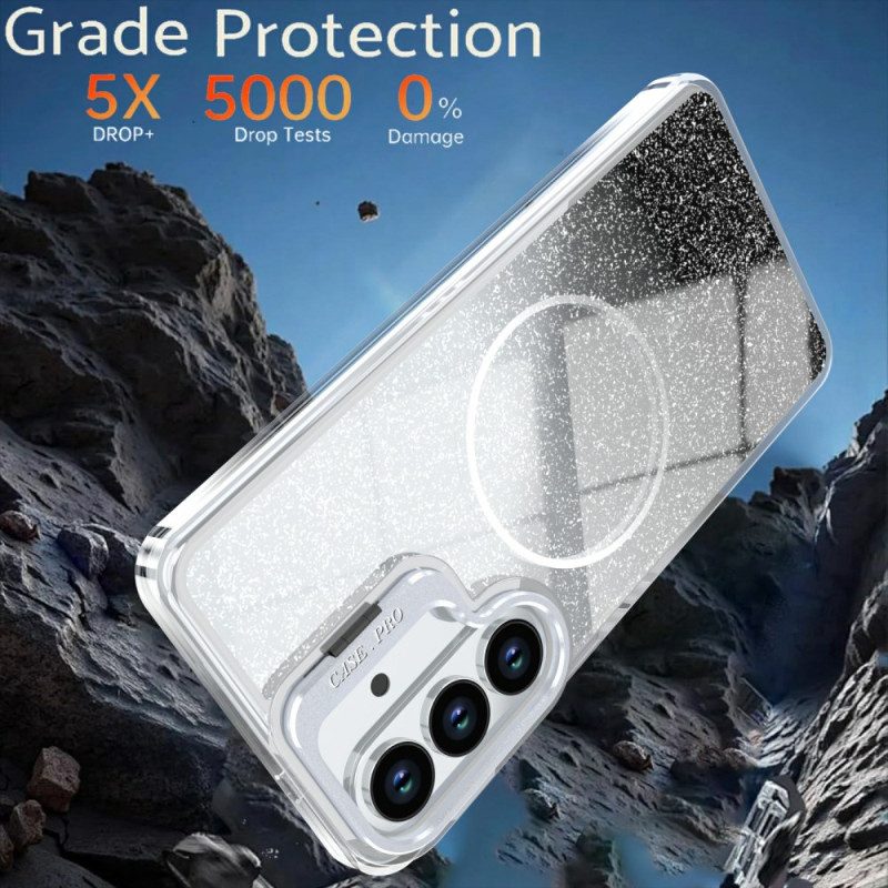 Kuori Samsung Galaxy S26 Liukuvärjätty Kimaltava Magneettinen Ja Taitettavalla Jalustalla