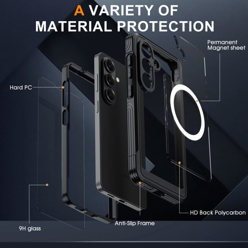 Kuori Samsung Galaxy S26 Magneettinen Karkaistulla Lasilla Suojakalvolla