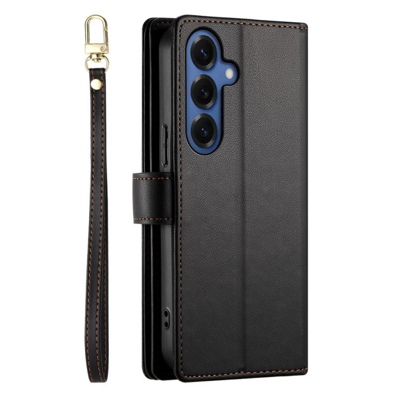 Nahkakotelo Samsung Galaxy S26 Vetoketjullinen Tasku Ja Olkahihnat