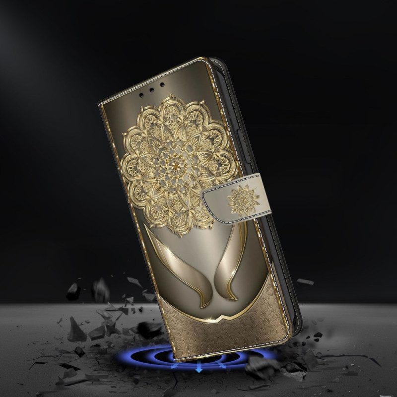 Kotelot Google Pixel 10 / 10 Pro Kiiltävät Kultaiset Kukat