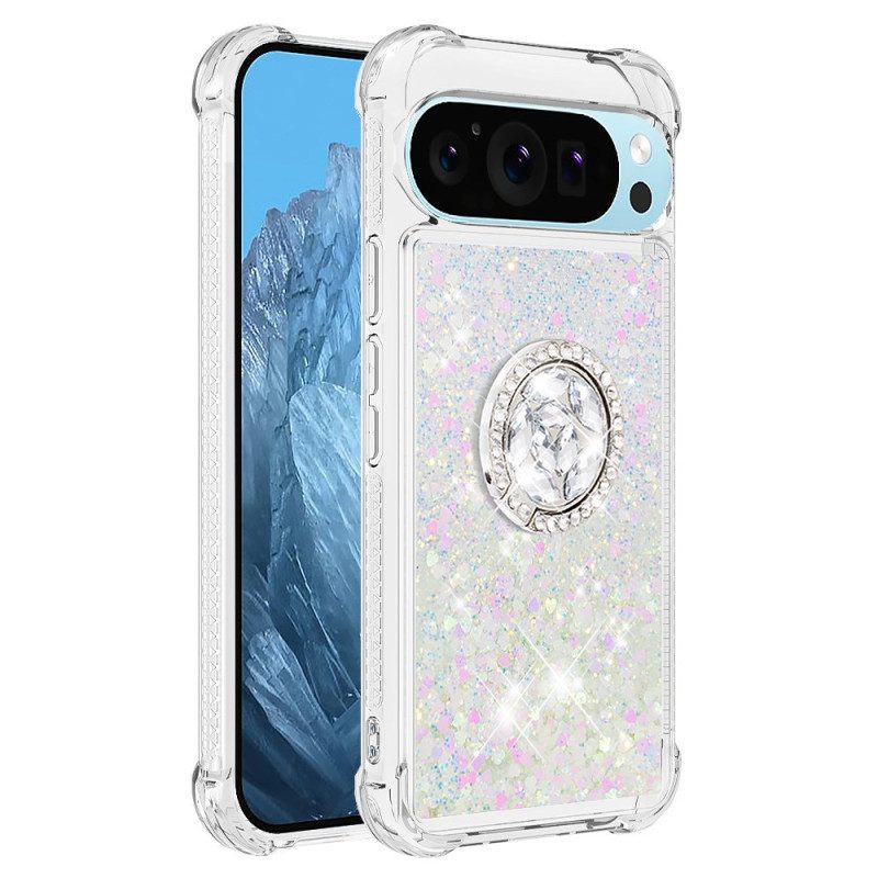Kuori Google Pixel 10 / 10 Pro Glitter-liukuvärjäys Sormuspidikkeellä Suojakuori