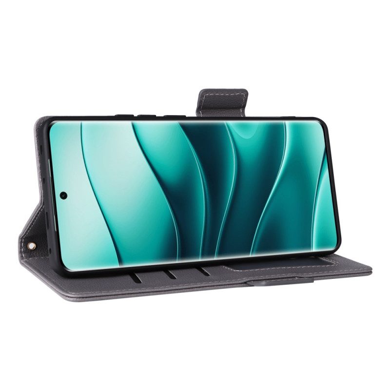 Lederhüllen Xiaomi Redmi Note 14 Pro 5g Strukturierte Riemenoberfläche