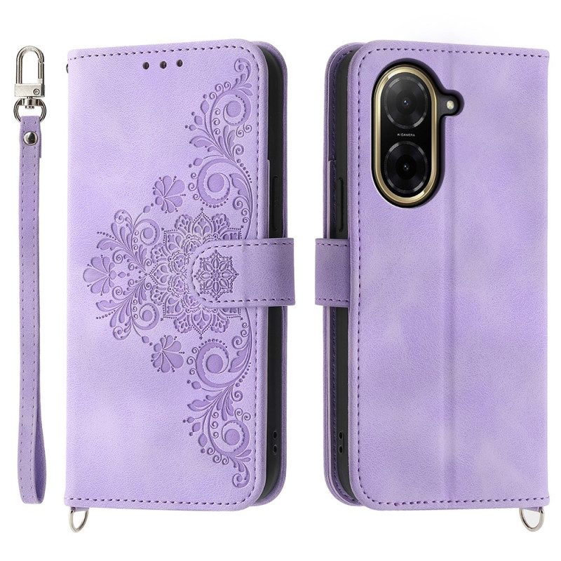 Kotelot Poco C71 Kukallinen Pitsinauhalla Ja Olkahihnalla Suojakuori