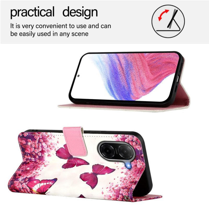 Kotelot Poco C71 Vaaleanpunaiset Perhoset