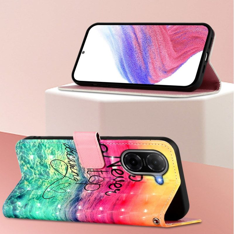 Nahkakotelo Poco C71 Älä Koskaan Lopeta Unelmointia