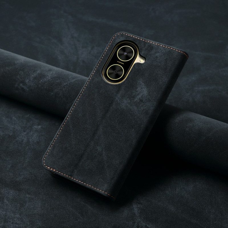 Nahkakotelo Poco C71 Puhelinkuoret Farkkukangas