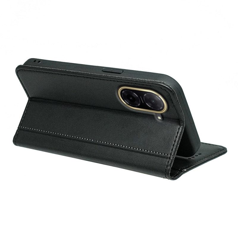 Nahkakotelo Poco C71 Puhelinkuoret Kangasreunus Hihnalla