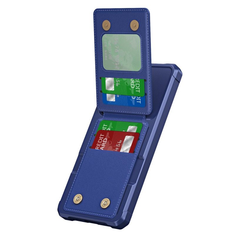 Kuori Samsung Galaxy S25 5g Metallikuvioinen Korttikotelo Ja Teline