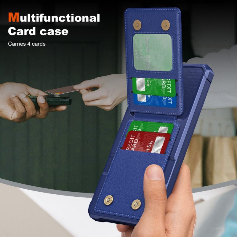 Kuori Samsung Galaxy S25 5g Metallikuvioinen Korttikotelo Ja Teline