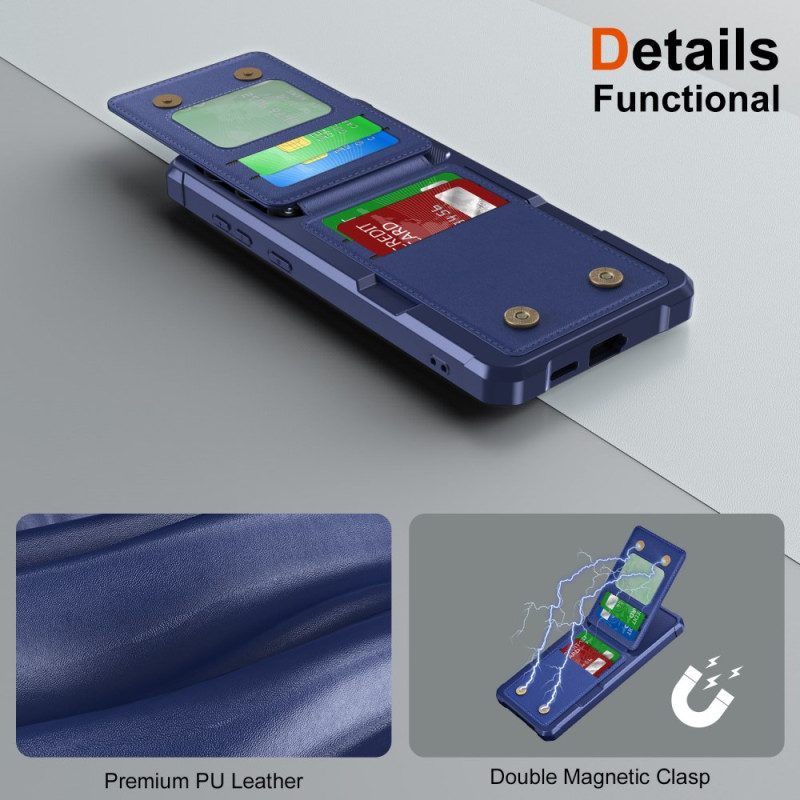 Kuori Samsung Galaxy S25 5g Metallikuvioinen Korttikotelo Ja Teline