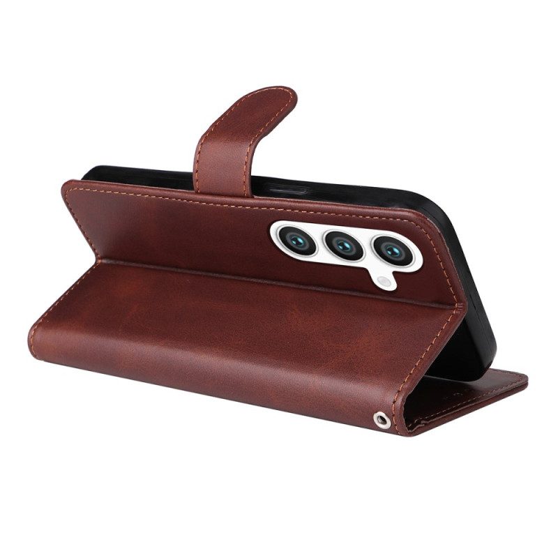 Nahkakotelo Samsung Galaxy S25 5g Enkay Keinonahkainen Näytönsuoja Karkaistusta Lasista