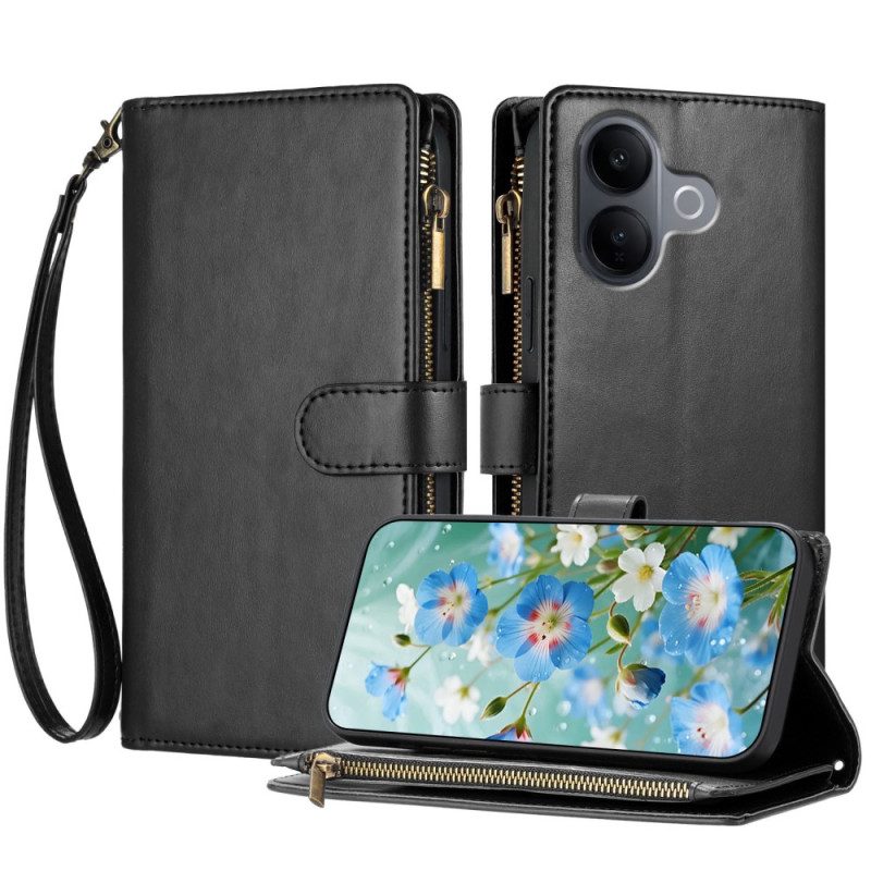 Kotelot Vivo V60 Lite 8 Korttipaikkaa Sisältävä Lompakko Nauhalla