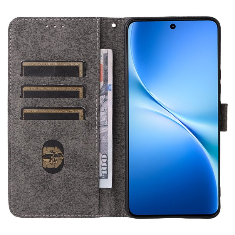 Kotelot Vivo V60 Lite Mokkanahkakuvio Ja Hihnat