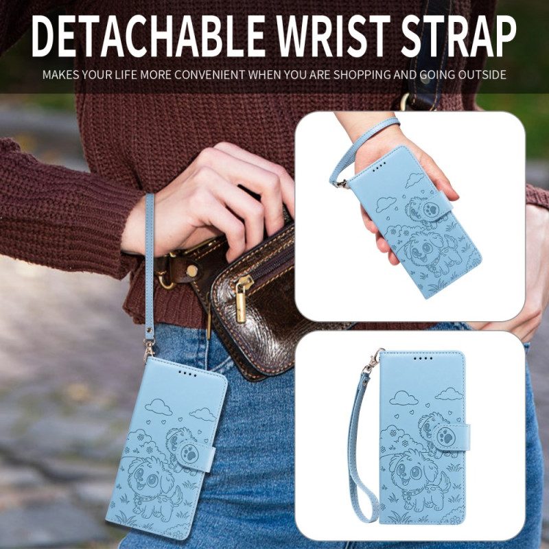 Kotelot Vivo V60 Lite Rfid-suojaus Ja Koirakuvio Suojakuori