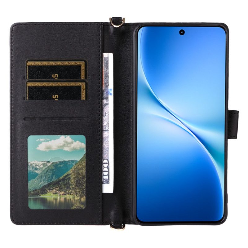 Kotelot Vivo V60 Lite Tikattu Ja Hihnat Suojakuori