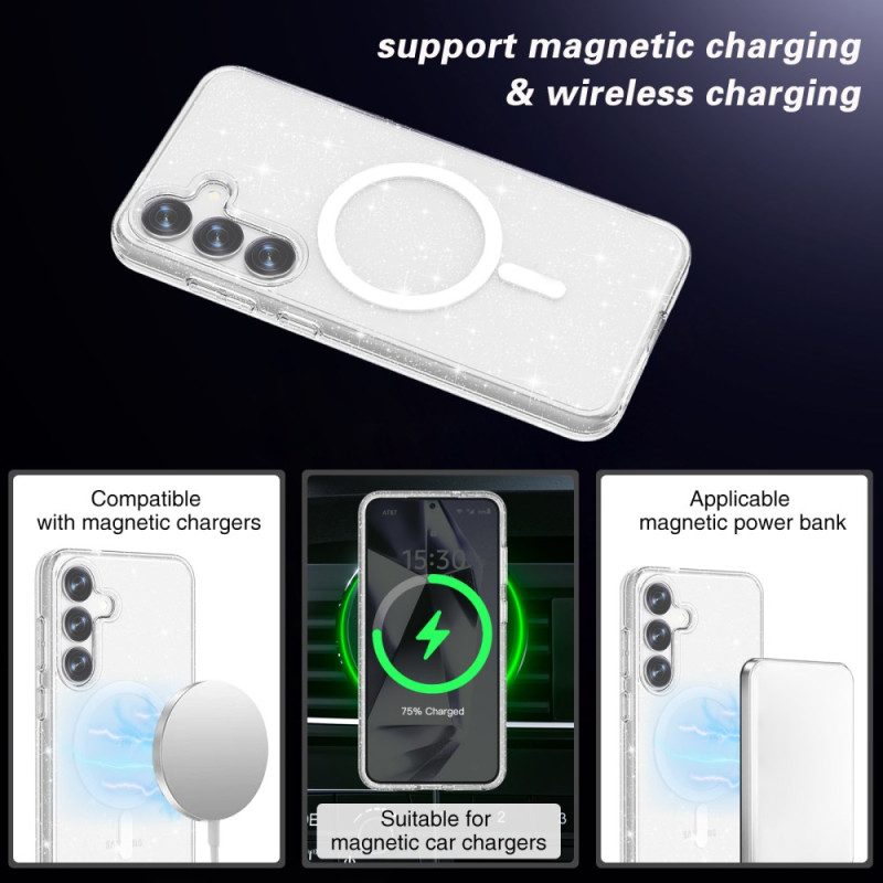 Case Samsung Galaxy S25 Plus 5g Puhelinkuoret Magsafe-yhteensopiva Kimaltava Takaosa