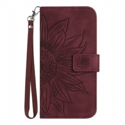 Kotelot Samsung Galaxy S25 Plus 5g Auringonkukkakuvio Hihnalla Suojakuori