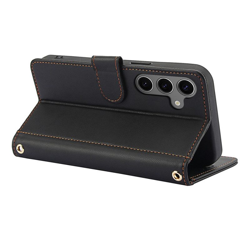 Kotelot Samsung Galaxy S25 Plus 5g Nahkakuvioinen Lompakko Hihnalla