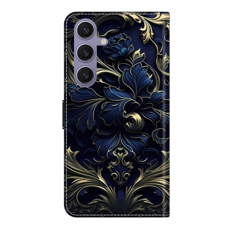 Kotelot Samsung Galaxy S25 Plus 5g Puhelinkuoret Metallinhohtoinen Sininen Kukka