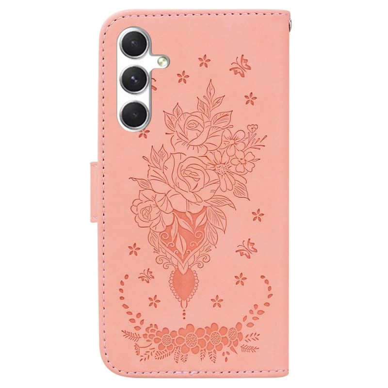 Kotelot Samsung Galaxy S25 Plus 5g Ruusunpunainen Mokkanahkaefekti