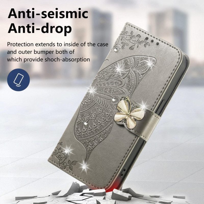 Kotelot Xiaomi 17 3d-perhos- Ja Strassikoristeinen