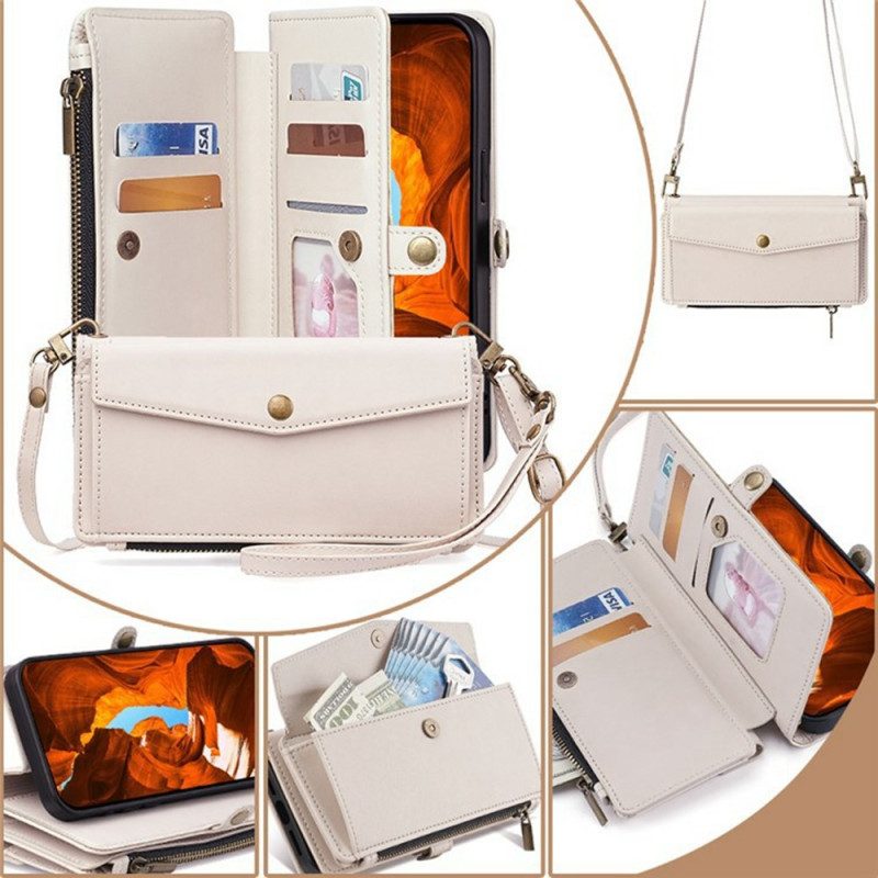 Kotelot Xiaomi 17 Lompakko Olkahihnalla Ja Nauhalla