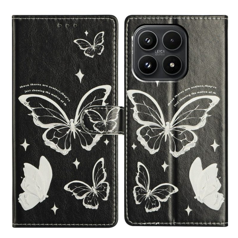 Kotelot Xiaomi 17 Mustavalkoiset Perhoset