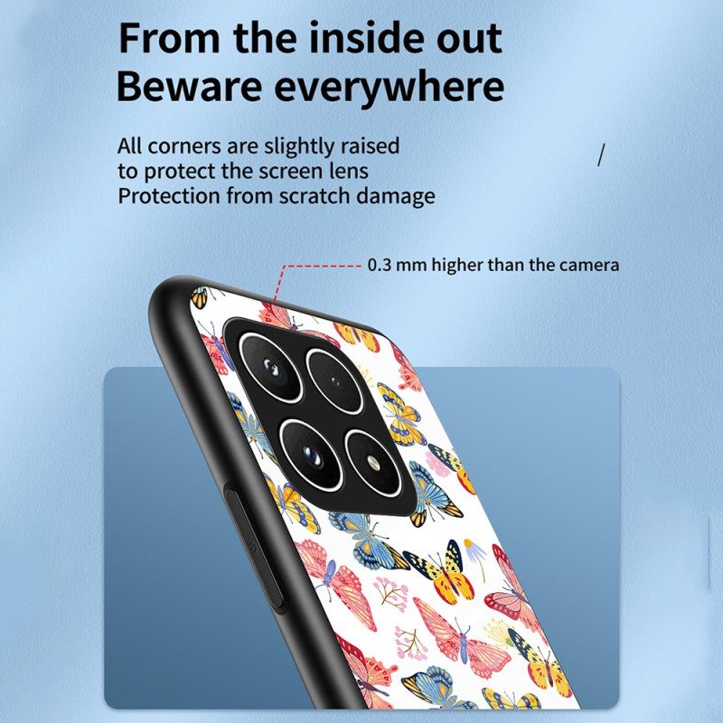 Kuori Xiaomi 17 Karkaistua Lasia Perhoskuvio