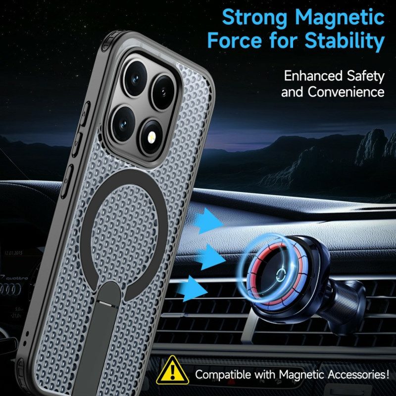 Kuori Xiaomi 17 Magneettinen Ruudukkokuvio Ja Tukijalka